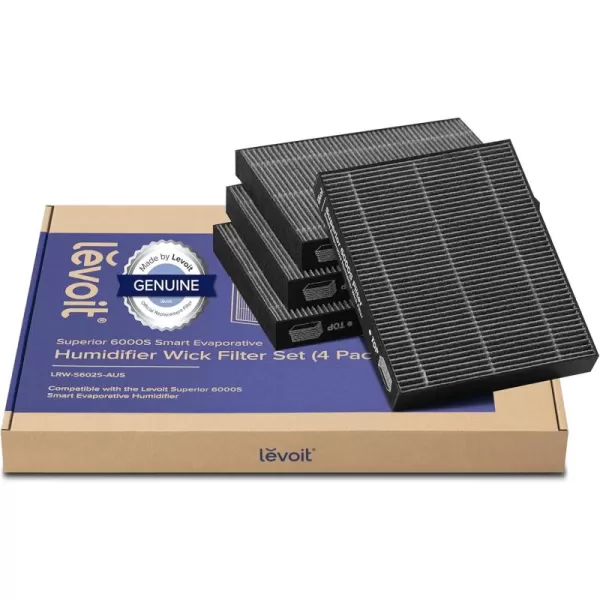 imageLEVOIT 4Pack Replacement Filters for Superior 6000S Smart Evaporative Humidifier Captures Large Particles ampamp Minerals Extends Filter Life up to 6 Months GrayGray