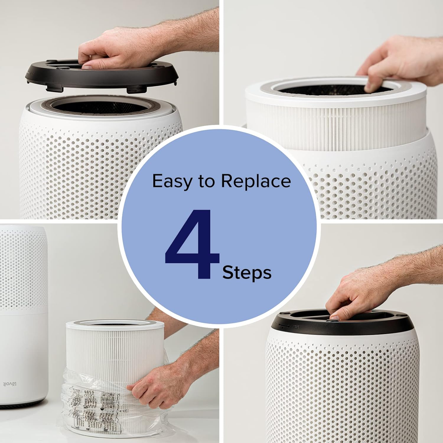 imageLEVOIT Core 400S Air Purifier Smoke Remover 4in1 Replacement Filter Activated Carbon Core400SRFSR LRFC401BUS 1 Pack BlueOriginal Filter