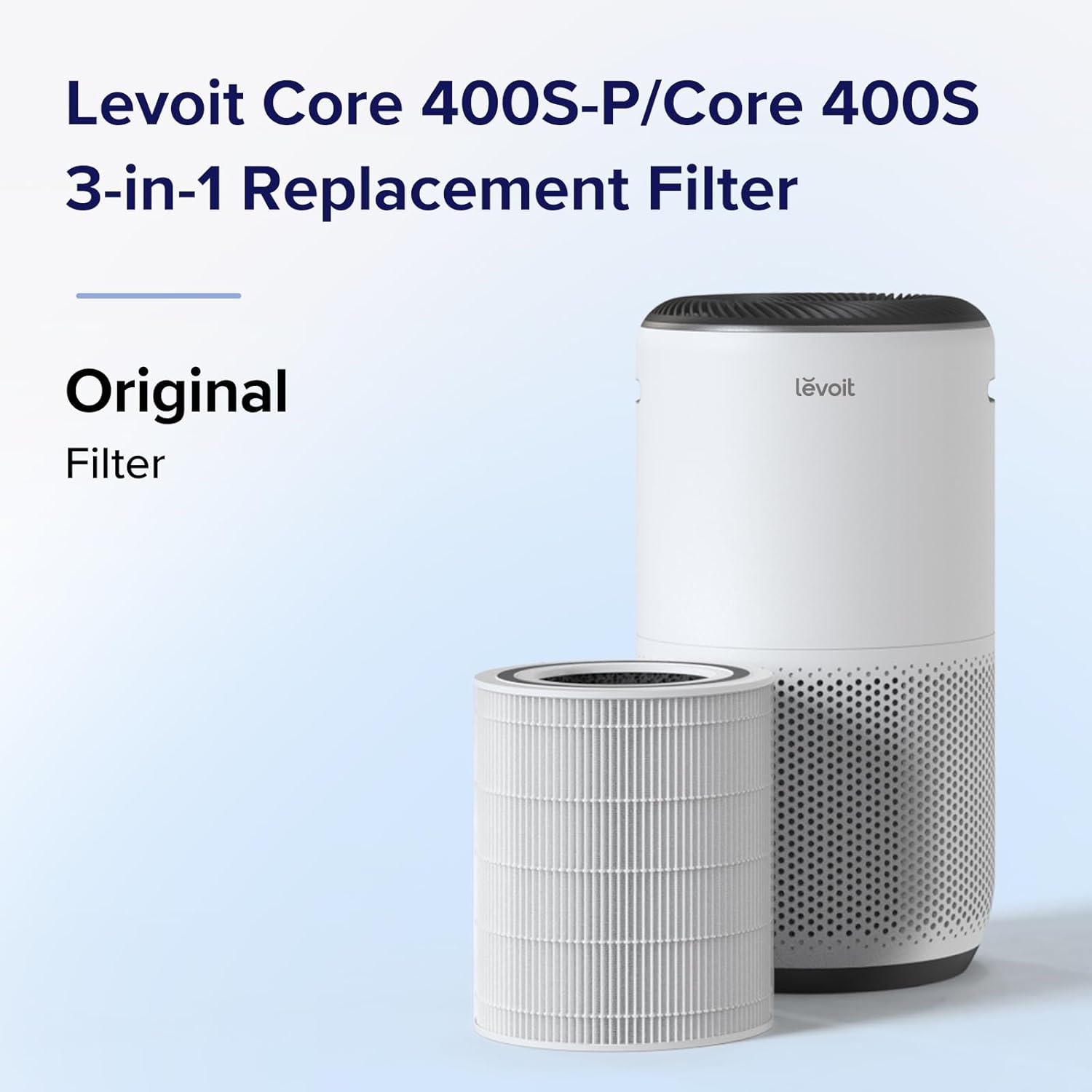 imageLEVOIT Core 400S Air Purifier Smoke Remover 4in1 Replacement Filter Activated Carbon Core400SRFSR LRFC401BUS 1 Pack BlueOriginal Filter
