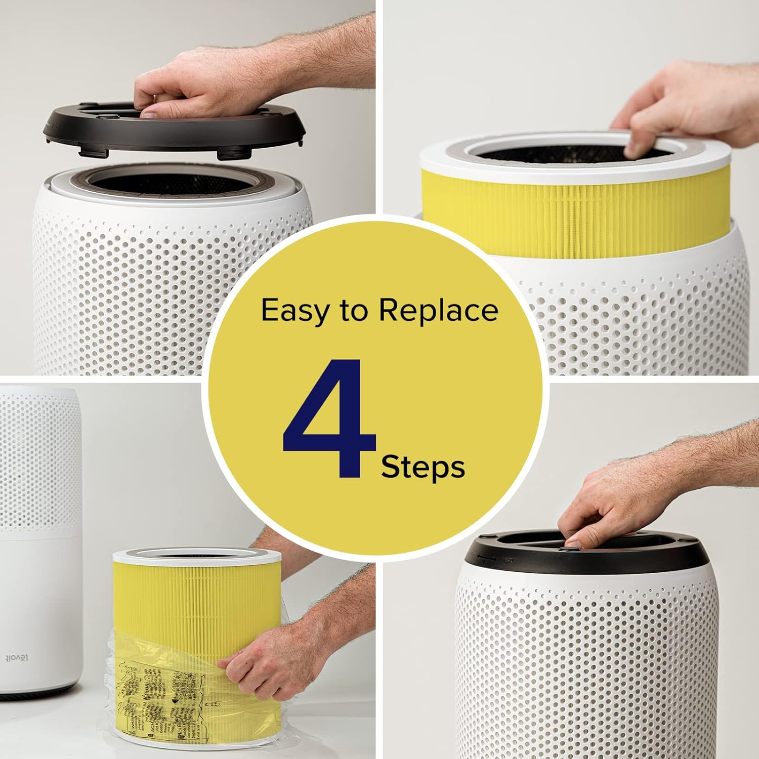 imageLEVOIT Core 400S Air Purifier Smoke Remover 4in1 Replacement Filter Activated Carbon Core400SRFSR LRFC401BUS 1 Pack BluePet Allergy