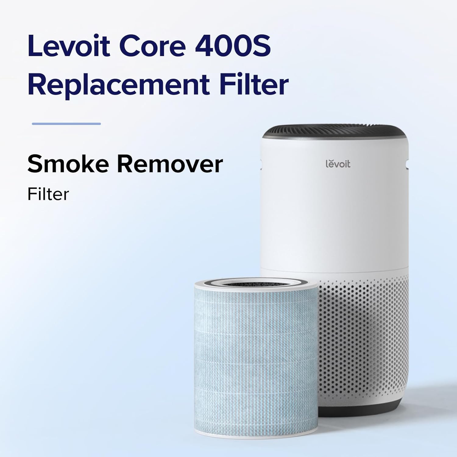 imageLEVOIT Core 400S Air Purifier Smoke Remover 4in1 Replacement Filter Activated Carbon Core400SRFSR LRFC401BUS 1 Pack BlueSmoke Remover