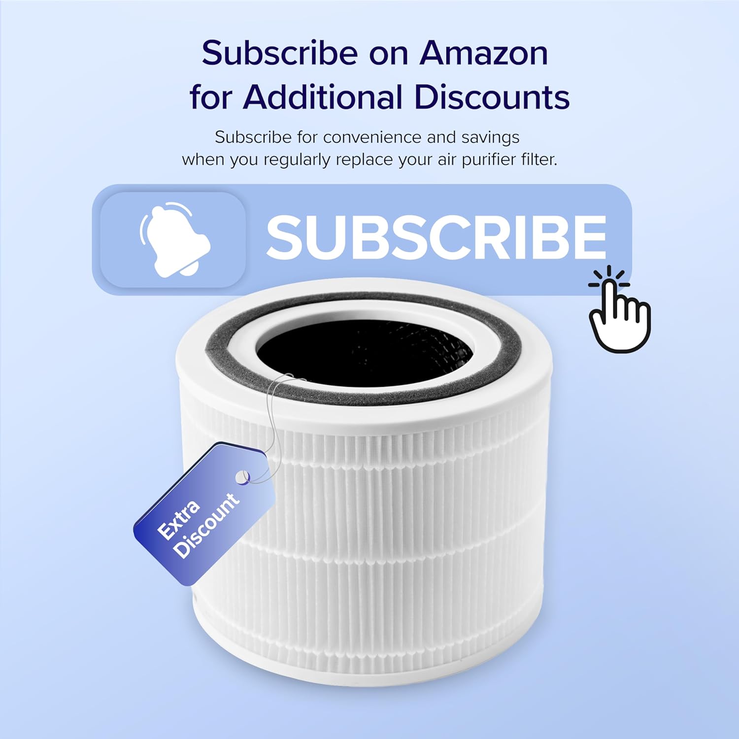 imageLEVOIT Genuine Core 300P Air Purifier Replacement Filter 3In1 Filter HighEfficiency Activated Carbon Core300RF 1 Pack White75 x 75 x 63