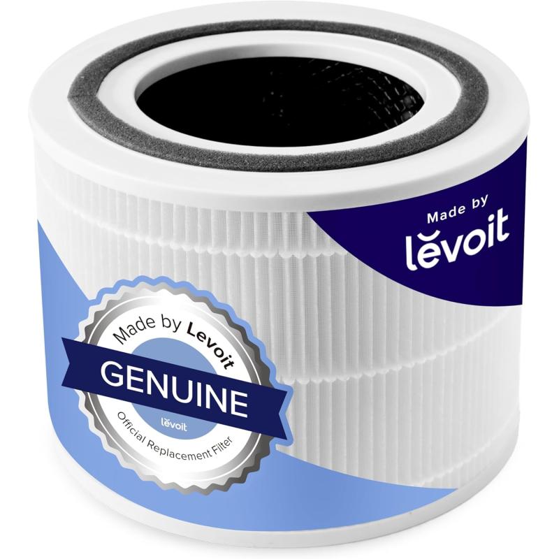 imageLEVOIT Genuine Core 300P Air Purifier Replacement Filter 3In1 Filter HighEfficiency Activated Carbon Core300RF 1 Pack White75 x 75 x 63