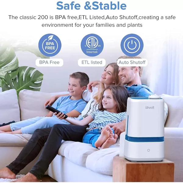 imageLEVOIT 4L Smart Cool Mist Humidifier for Home Bedroom with Essential Oils Customize Humidity for Baby ampamp Plants APP ampamp Voice Control Schedule Timer Last up to 40Hrs Whisper Quiet Handle DesignWhite
