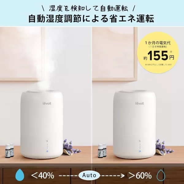 imageLEVOIT 6L Smart Warm and Cool Mist Humidifiers for Home Bedroom 60H Runtime and Auto Customized Humidity for Large room Schedule Easy Top Fill Essential Oil Diffuser WhisperQuiet Handle BlackCool Mist