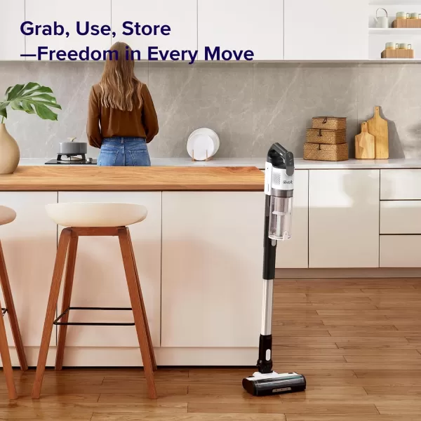 imageLEVOIT Cordless Vacuum Cleaner Stick Vac with TangleResistant Design Up to 50 Minutes Powerful Suction Rechargeable Lightweight and Versatile for Carpet Hard Floor Pet Hair Black ampamp WhiteLVAC200