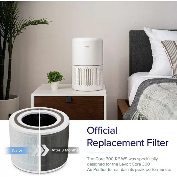 imageLEVOIT Core 300P Air Purifier Pet Allergy Replacement Filter 3in1 Filter Efficiency Activated Carbon Core300RFPA 1 Pack YellowSmoke Remover Filter