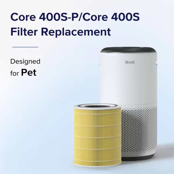 imageLEVOIT Core 400S Air Purifier Smoke Remover 4in1 Replacement Filter Activated Carbon Core400SRFSR LRFC401BUS 1 Pack BluePet Allergy