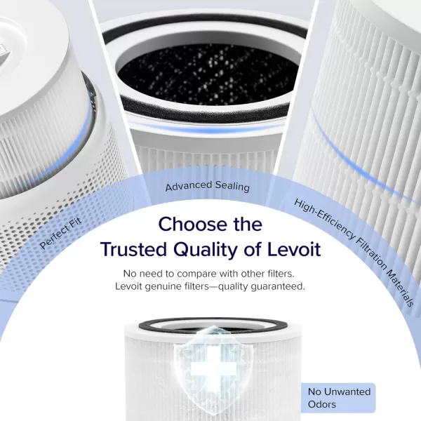 imageLEVOIT Genuine Core 300P Air Purifier Replacement Filter 3In1 Filter HighEfficiency Activated Carbon Core300RF 1 Pack White76 x 76 x 58