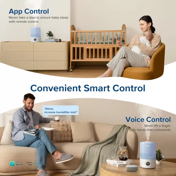 imageLEVOIT Humidifiers for Bedroom Quiet 3L Water Tank Cool Mist Top Fill Essential Oil Diffuser with 25Watt for Home Large Room 360 Nozzle Rapid Ultrasonic Humidification for Baby Nursery and PlantBlue