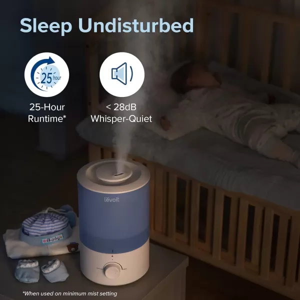imageLEVOIT Humidifiers for Bedroom Quiet 3L Water Tank Cool Mist Top Fill Essential Oil Diffuser with 25Watt for Home Large Room 360 Nozzle Rapid Ultrasonic Humidification for Baby Nursery and PlantBlue