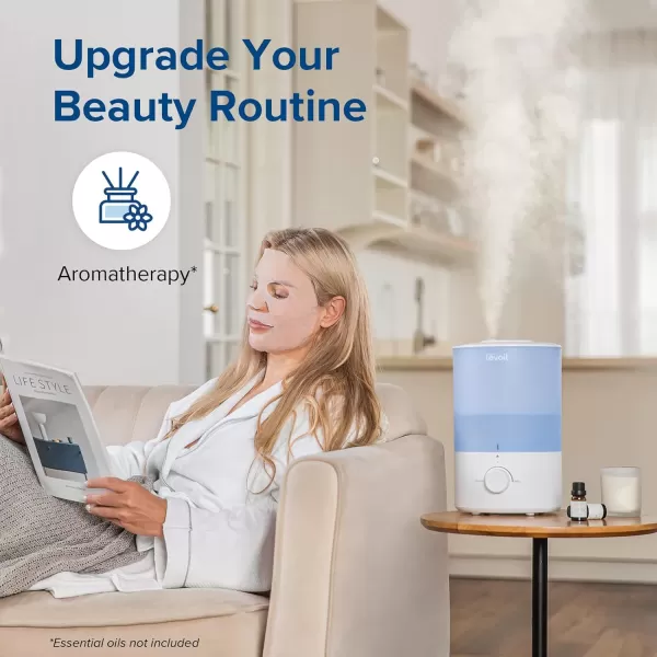 imageLEVOIT Humidifiers for Bedroom Quiet 3L Water Tank Cool Mist Top Fill Essential Oil Diffuser with 25Watt for Home Large Room 360 Nozzle Rapid Ultrasonic Humidification for Baby Nursery and PlantBlue