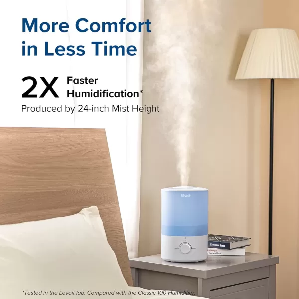 imageLEVOIT Humidifiers for Bedroom Quiet 3L Water Tank Cool Mist Top Fill Essential Oil Diffuser with 25Watt for Home Large Room 360 Nozzle Rapid Ultrasonic Humidification for Baby Nursery and PlantBlue