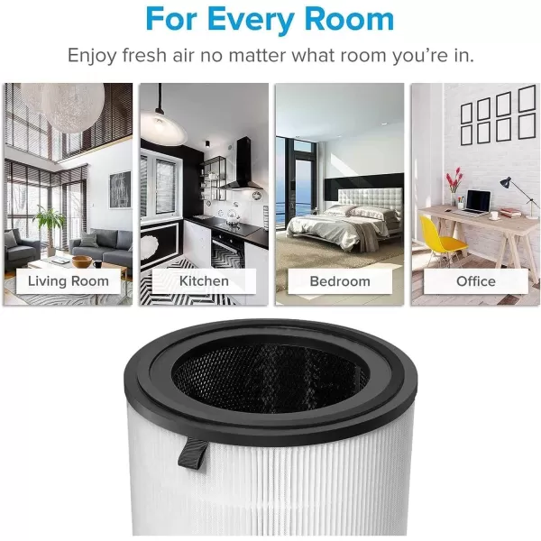 imageLEVOIT LVH133 Air Purifier Replacement Filter HighEfficiency Activated Carbon Filters Set LVH133RF 1 Pack White