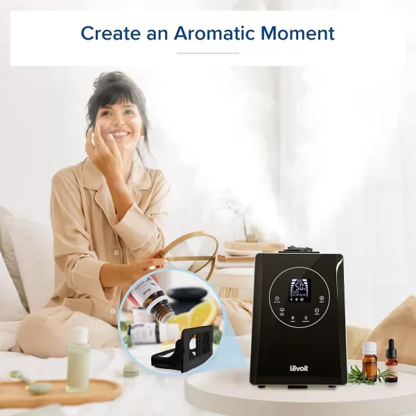 imageLEVOIT OasisMist 1000S 10L Smart Humidifier for Home Large Room Bedroom Last 100 Hours Suitable for Indoor Plant Cover up to 600ft Easy Top Fill Remoter ampamp Voice Control Auto Mode Quiet WhiteBlack