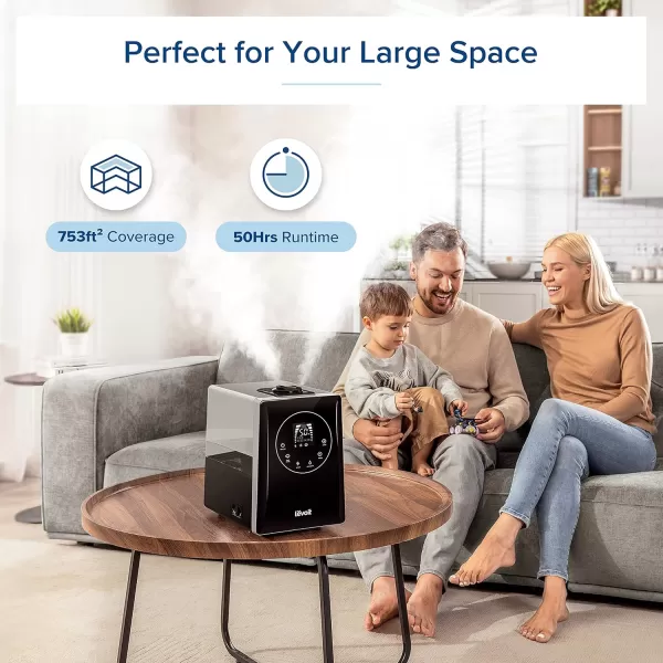 imageLEVOIT OasisMist 1000S 10L Smart Humidifier for Home Large Room Bedroom Last 100 Hours Suitable for Indoor Plant Cover up to 600ft Easy Top Fill Remoter ampamp Voice Control Auto Mode Quiet WhiteBlack