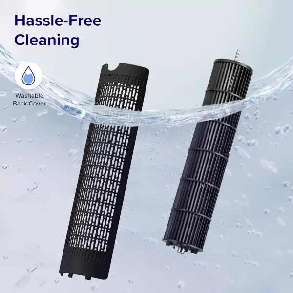 imageLEVOIT Smart 42 Tower Fan for Bedroom Oscillating Fan with Quiet 26fts Velocity 25dB Brushless DC Motor 12 Speeds 4 Modes 24H Timer with APP Works with Alexa Standing Bladeless Fan for HomeBlack