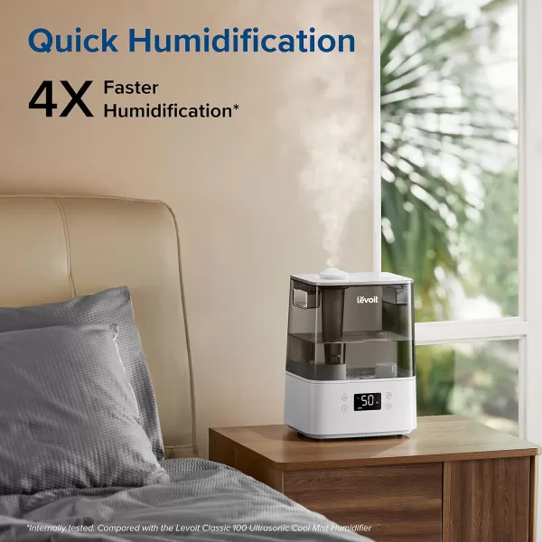 imageLEVOIT Smart Humidifiers for Bedroom Large Room Home6L Cool Mist Top Fill Essential Oil Diffuser for Baby ampamp PlantsSmart App ampamp Voice Control Rapid Humidification ampamp Auto ModeQuiet Sleep Mode GrayGray