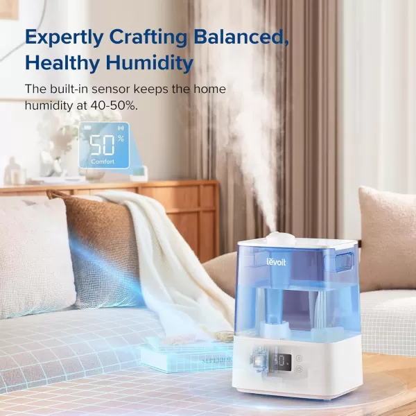 imageLEVOIT Smart Humidifiers for Bedroom Large Room Home6L Cool Mist Top Fill Essential Oil Diffuser for Baby ampamp PlantsSmart App ampamp Voice Control Rapid Humidification ampamp Auto ModeQuiet Sleep Mode GrayBlue