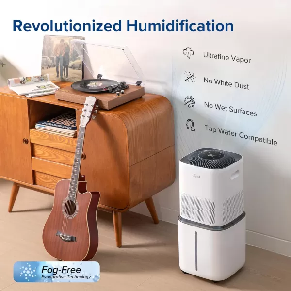 imageLEVOIT Superior 6000S Smart Evaporative Humidifiers for Home Whole House up to 3000ft 6 Gal Last 72Hour Premium Filter Dry Mode Wheels ampamp Water Fill Hose ampamp Foldable Storage  Quiet Sleep ModeSmart Cool Mist Evaporative Humidifier