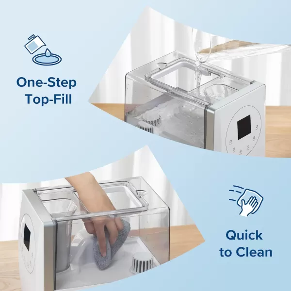 imageLEVOIT Superior 6000S Smart Evaporative Humidifiers for Home Whole House up to 3000ft 6 Gal Last 72Hour Premium Filter Dry Mode Wheels ampamp Water Fill Hose ampamp Foldable Storage  Quiet Sleep ModeSmart WarmCool Mist Ultrasonic Humidifier