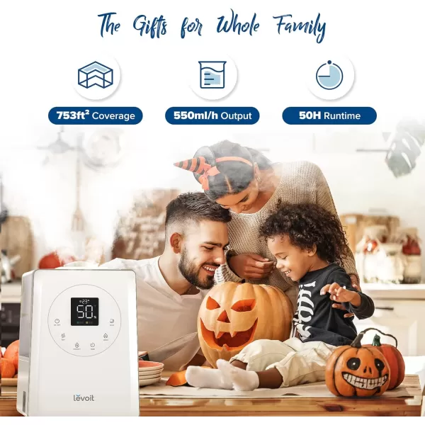 imageLEVOIT Superior 6000S Smart Evaporative Humidifiers for Home Whole House up to 3000ft 6 Gal Last 72Hour Premium Filter Dry Mode Wheels ampamp Water Fill Hose ampamp Foldable Storage  Quiet Sleep ModeSmart WarmCool Mist Ultrasonic Humidifier