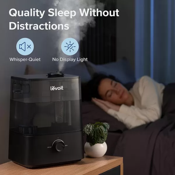 imageLEVOIT Superior 6000S Smart Evaporative Humidifiers for Home Whole House up to 3000ft 6 Gal Last 72Hour Premium Filter Dry Mode Wheels ampamp Water Fill Hose ampamp Foldable Storage  Quiet Sleep ModeCool Mist Ultrasonic Humidifier