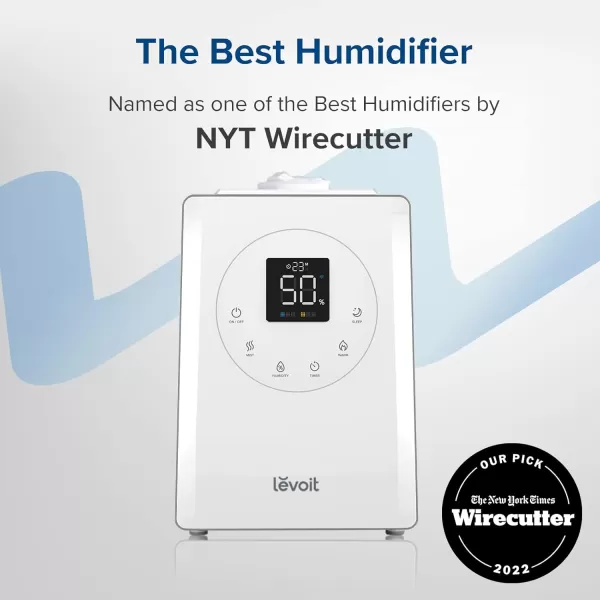 imageLEVOIT Superior 6000S Smart Evaporative Humidifiers for Home Whole House up to 3000ft 6 Gal Last 72Hour Premium Filter Dry Mode Wheels ampamp Water Fill Hose ampamp Foldable Storage  Quiet Sleep ModeSmart WarmCool Mist Ultrasonic Humidifier