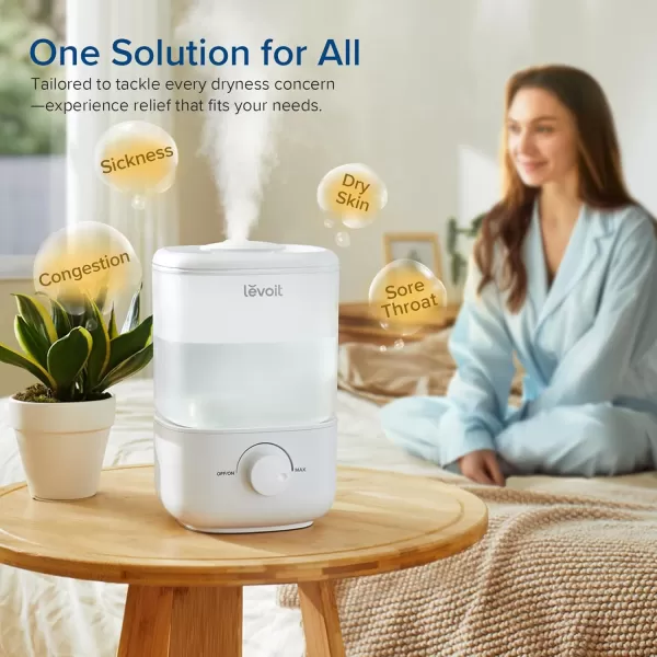 imageLEVOIT Top Fill Humidifiers for Bedroom 25L Tank for Large Room Easy to Fill ampamp Clean 28dB Quiet Cool Mist Air Humidifier for Home Baby Nursery ampamp Plants Auto Shutoff and BPAFree for Safety 25HWhite