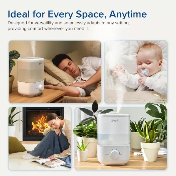 imageLEVOIT Top Fill Humidifiers for Bedroom 25L Tank for Large Room Easy to Fill ampamp Clean 28dB Quiet Cool Mist Air Humidifier for Home Baby Nursery ampamp Plants Auto Shutoff and BPAFree for Safety 25HWhite