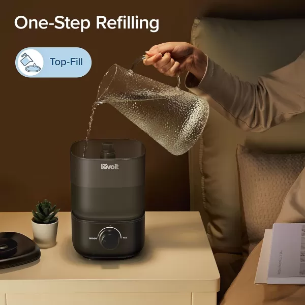 imageLEVOIT Top Fill Humidifiers for Bedroom 25L Tank for Large Room Easy to Fill ampamp Clean 28dB Quiet Cool Mist Air Humidifier for Home Baby Nursery ampamp Plants Auto Shutoff and BPAFree for Safety 25HBlack