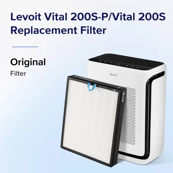 imageLEVOIT Vital 200SP Pet Allergy Air Purifier Replacement Supports HEPA Sleep Mode 3In1 Filter Efficiency Activated Carbon Vital200SRFPA 1 Pack YellowOriginal Filter
