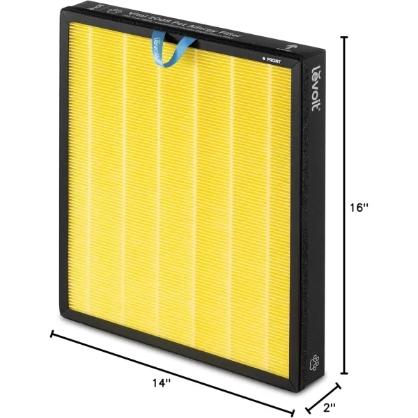 imageLEVOIT Vital 200SP Pet Allergy Air Purifier Replacement Supports HEPA Sleep Mode 3In1 Filter Efficiency Activated Carbon Vital200SRFPA 1 Pack YellowPet Allergy