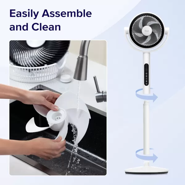 imageLevoit Standing Fan for Bedroom 82ft CirculAir 120Oscillating Fan 20dB 908CFM UltraHigh Airflow Floor Fan DC Motor 9 Speeds 4 Modes Remote Control Sensor 9H Timer Pedestal ampamp TabletopModern