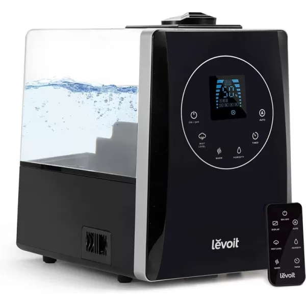 imageLEVOIT OasisMist 1000S 10L Smart Humidifier for Home Large Room Bedroom Last 100 Hours Suitable for Indoor Plant Cover up to 600ft Easy Top Fill Remoter ampamp Voice Control Auto Mode Quiet WhiteBlack