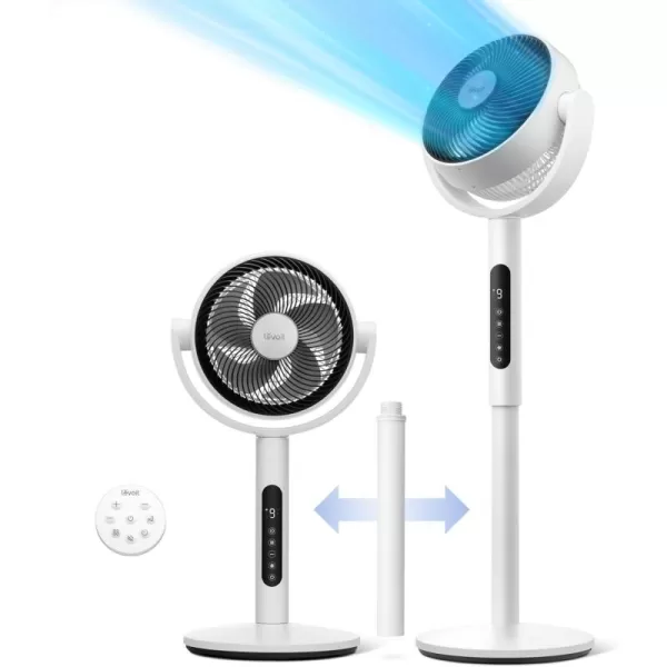 imageLevoit Standing Fan for Bedroom 82ft CirculAir 120Oscillating Fan 20dB 908CFM UltraHigh Airflow Floor Fan DC Motor 9 Speeds 4 Modes Remote Control Sensor 9H Timer Pedestal ampamp TabletopModern