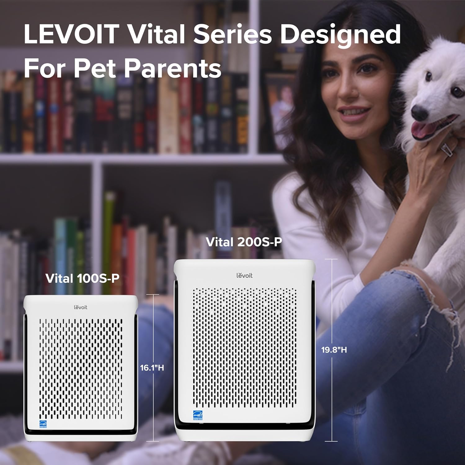 imageLEVOIT Air Purifiers for Home Large Room Up to 1800 Ft in 1 Hr with Washable PreFilter Air Quality Monitor Smart WiFi HEPA Sleep Mode for Allergies Pet Hair in Bedroom Vital 200SP WhiteWhite