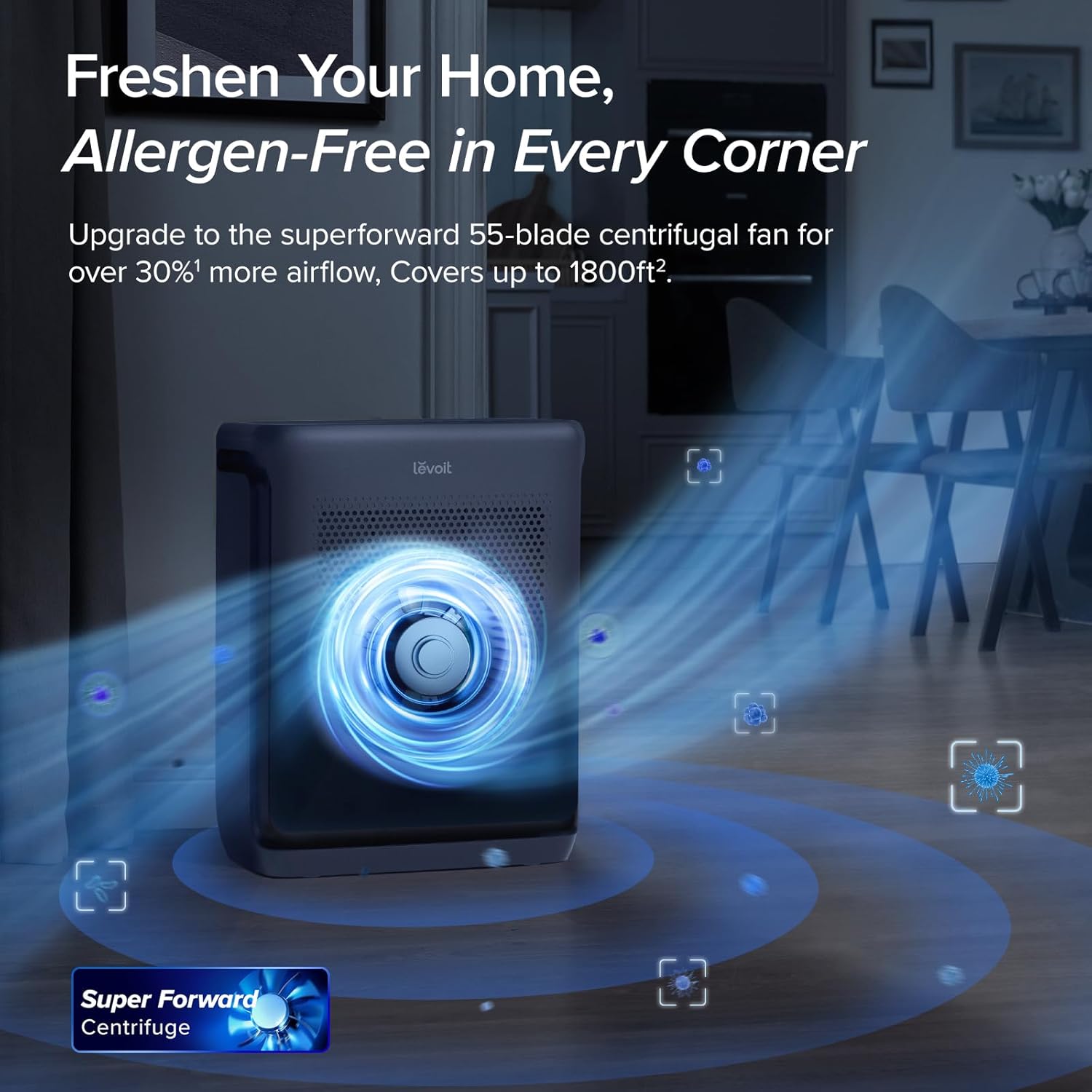 imageLEVOIT Air Purifiers for Home Large Room Up to 1800 Ft in 1 Hr with Washable PreFilter Air Quality Monitor Smart WiFi HEPA Sleep Mode for Allergies Pet Hair in Bedroom Vital 200SP WhiteBlack