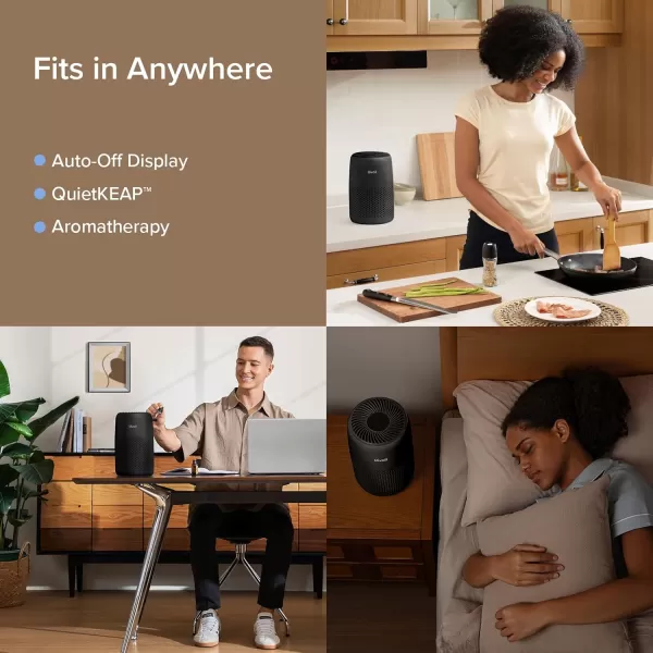 imageLEVOIT Air Purifiers for Bedroom Home 3in1 Filter Cleaner with Fragrance Sponge for Better Sleep Filters Smoke Allergies Pet Dander Odor Dust Office Desktop Portable Core MiniP WhiteBlack