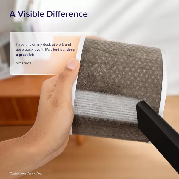 imageLEVOIT Air Purifiers for Bedroom Home 3in1 Filter Cleaner with Fragrance Sponge for Better Sleep Filters Smoke Allergies Pet Dander Odor Dust Office Desktop Portable Core MiniP WhiteBlack