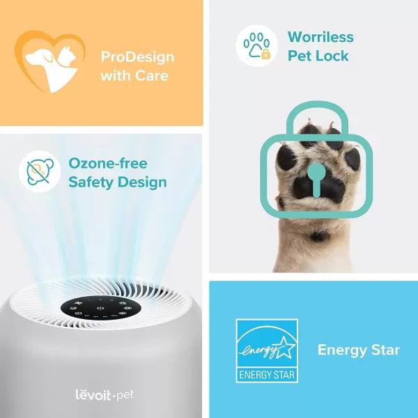 imageLEVOIT Air Purifiers for Home Bedroom Smart WiFi HEPA Sleep Mode for Home Large Room Quiet Cleaner for Pet Hair Allergies Dust Smoke Pollon White Noise Alexa Control Core300SP WhiteGray