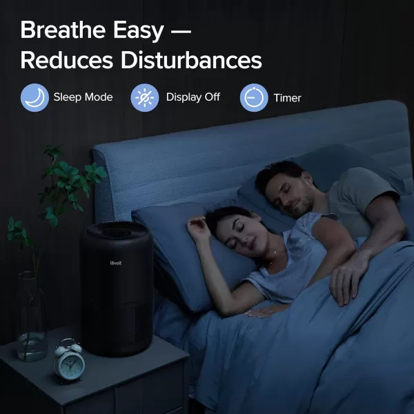 imageLEVOIT Air Purifiers for Home Bedroom Smart WiFi HEPA Sleep Mode for Home Large Room Quiet Cleaner for Pet Hair Allergies Dust Smoke Pollon White Noise Alexa Control Core300SP WhiteBlack