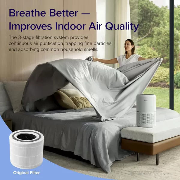 imageLEVOIT Air Purifiers for Home Bedroom Smart WiFi HEPA Sleep Mode for Home Large Room Quiet Cleaner for Pet Hair Allergies Dust Smoke Pollon White Noise Alexa Control Core300SP WhiteWhite