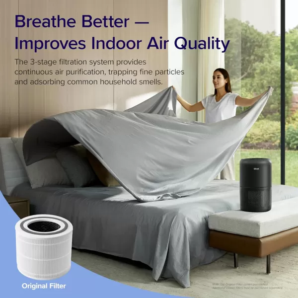 imageLEVOIT Air Purifiers for Home Bedroom Smart WiFi HEPA Sleep Mode for Home Large Room Quiet Cleaner for Pet Hair Allergies Dust Smoke Pollon White Noise Alexa Control Core300SP WhiteBlack