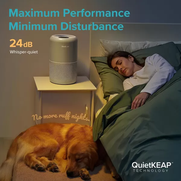 imageLEVOIT Air Purifiers for Home Bedroom Smart WiFi HEPA Sleep Mode for Home Large Room Quiet Cleaner for Pet Hair Allergies Dust Smoke Pollon White Noise Alexa Control Core300SP WhiteGray