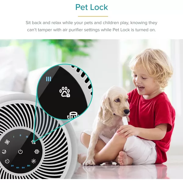 imageLEVOIT Air Purifiers for Home Bedroom Smart WiFi HEPA Sleep Mode for Home Large Room Quiet Cleaner for Pet Hair Allergies Dust Smoke Pollon White Noise Alexa Control Core300SP WhiteGray