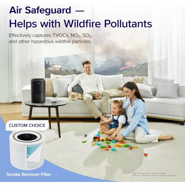 imageLEVOIT Air Purifiers for Home Bedroom Smart WiFi HEPA Sleep Mode for Home Large Room Quiet Cleaner for Pet Hair Allergies Dust Smoke Pollon White Noise Alexa Control Core300SP WhiteBlack