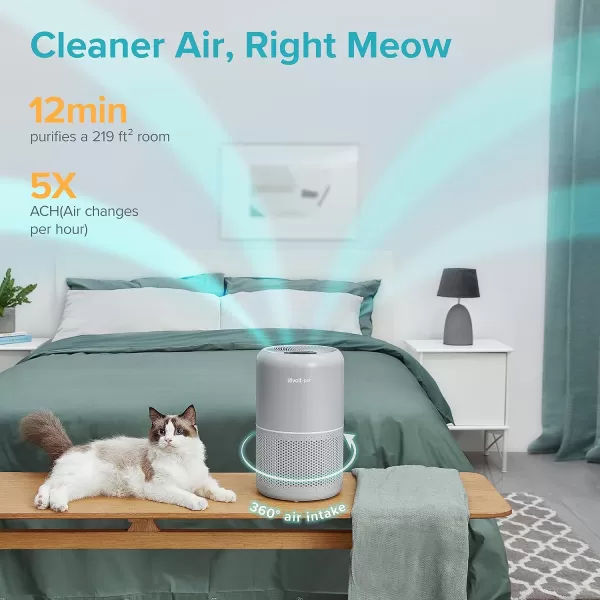 imageLEVOIT Air Purifiers for Home Bedroom Smart WiFi HEPA Sleep Mode for Home Large Room Quiet Cleaner for Pet Hair Allergies Dust Smoke Pollon White Noise Alexa Control Core300SP WhiteGray