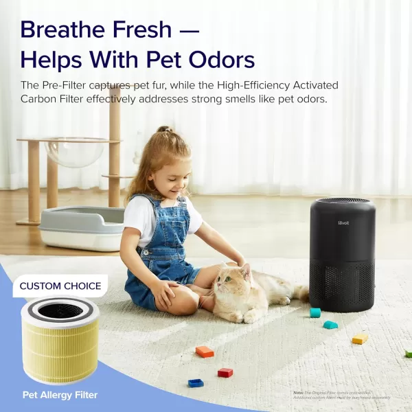 imageLEVOIT Air Purifiers for Home Bedroom Smart WiFi HEPA Sleep Mode for Home Large Room Quiet Cleaner for Pet Hair Allergies Dust Smoke Pollon White Noise Alexa Control Core300SP WhiteBlack