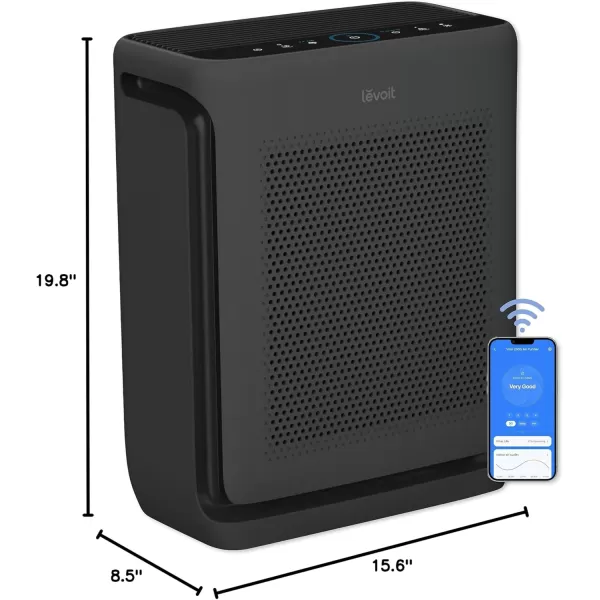 imageLEVOIT Air Purifiers for Home Large Room Up to 1800 Ft in 1 Hr with Washable PreFilter Air Quality Monitor Smart WiFi HEPA Sleep Mode for Allergies Pet Hair in Bedroom Vital 200SP WhiteBlack